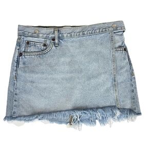 RE/DONE & PAM Mid Rise Wrap Jean Skirt Maliblue Size 26